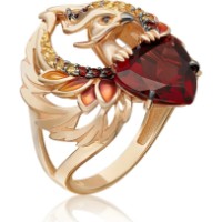 Inel din aur rosu cu granat,citrin si email Platina 01-5775-00-722-1110 6,15g s.18 imaginea #5 — magazin online Desire.md