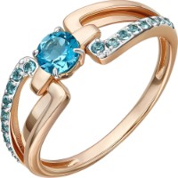 Кольцо из красного золота с топазом Platina 01-5830-00-201-1110 2,24g s.17