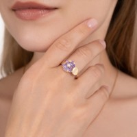 Кольцо из красного золота с аметистом Platina 01-5834-00-203-1110 2,25g s.18 фото №3 — интернет-магазин Desire.md