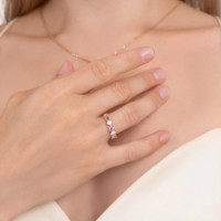 Inel din aur rosu cu ametist Platina 01-5835-00-203-1110 1,69g s.16 imaginea #4 — magazin online Desire.md