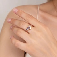 Inel din aur combinat cu ametist Platina 01-5837-00-203-1111 2,13g s.17,5 imaginea #4 — magazin online Desire.md