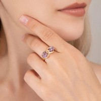 Кольцо из красного золота с аметистом Platina 01-5840-00-203-1110 2,68g s.18 фото №5 — интернет-магазин Desire.md