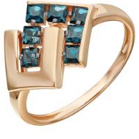 Кольцо из красного золота с лондонским топазом Platina 01-5845-01-201-1110 2,24g s.16,5
