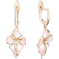 Серьги из красного золота с эмалью и цирконием Platina 02-3596-00-401-1110-25 4,3g