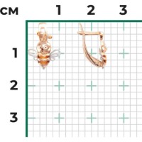 Серьги из красного золота с эмалью Platina 02-4042-00-000-1111-65 1,84g фото №2 — интернет-магазин Desire.md