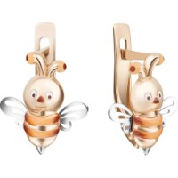 Серьги из красного золота с эмалью Platina 02-4042-00-000-1111-65 1,84g