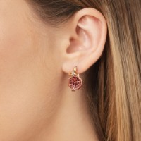 Серьги из красного золота с гранатом и эмалью Platina 02-4047-00-204-1110-57 4,39g фото №2 — интернет-магазин Desire.md