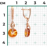 Серьги из красного золота с янтарем Platina 02-4182-00-271-1110-46 3,42g фото №2 — интернет-магазин Desire.md
