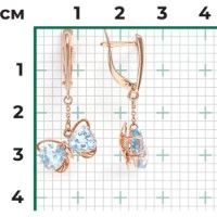 Серьги из красного золота с топазом Platina 02-4193-00-201-1110-57 3,49g фото №2 — интернет-магазин Desire.md