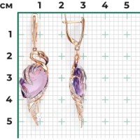 Серьги из красного золота с аметистом и бесцветным топазом Platina 02-4367-00-225-1110-46 7,28g фото №2 — интернет-магазин Desire.md