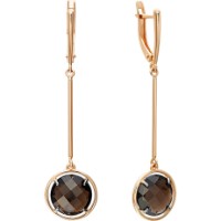 Серьги из красного золота с дымчатым кварцем Platina 02-4453-00-202-1110 3,94g