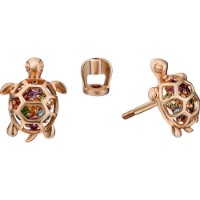 Серьги из красного золота с миксом натуральных камней Platina 02-4525-00-717-1110-57 1,79g