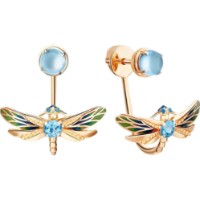 Серьги из красного золота с топазом и эмалью Platina 02-4693-00-201-1110-57 5,64g
