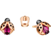Серьги из красного золота с гранатом и эмалью Platina 02-4704-00-204-1110-75 1,86g