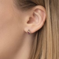 Серьги из красного золота с гранатом и эмалью Platina 02-4704-00-204-1110-75 1,86g фото №3 — интернет-магазин Desire.md
