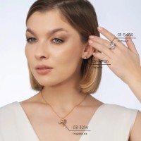Серьги из комбинированного золота с топазом Platina 02-4706-00-201-1111-75 1,96g  фото №3 — интернет-магазин Desire.md