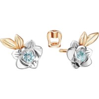 Серьги из комбинированного золота с топазом Platina 02-4706-00-201-1111-75 1,96g 