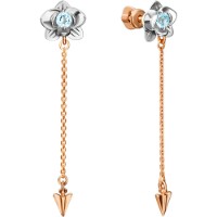 Серьги из комбинированного золота с топазом Platina 02-4708-00-201-1111-75 2,12g