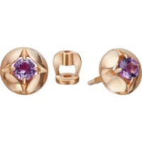 Серьги из красного золота с аметистом Platina 02-5389-00-203-1110 1,46g