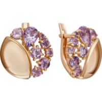 Серьги из красного золота с аметистом Platina 02-5396-00-203-1110 3,43g