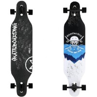 Skateboard Nils Abisal Longboard Skull Wood Skate (LG-SK-W)