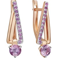 Серьги из красного золота с аметистом Platina 02-5398-00-203-1110 2,85g