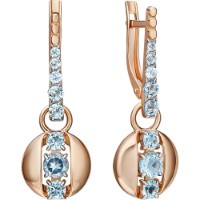 Серьги из красного золота с топазом Platina 02-5401-00-201-1110 3,57g