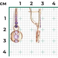 Серьги из красного золота с аметистом Platina 02-5401-00-203-1110 3,6g фото №2 — интернет-магазин Desire.md
