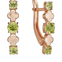 Серьги из красного золота с хризолитом Platina 02-5406-00-205-1110 2,41