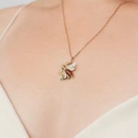 Подвеска из красного золота с янтарем и эмалью Platina 03-2762-00-271-1110-46 1,9g фото №3 — интернет-магазин Desire.md