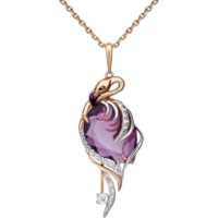 Pandantiv din aur rosu cu ametist si topaz incolor Platina 03-2988-00-225-1110-46 3,42g imaginea #1 — magazin online Desire.md