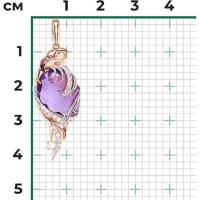 Pandantiv din aur rosu cu ametist si topaz incolor Platina 03-2988-00-225-1110-46 3,42g imaginea #3 — magazin online Desire.md
