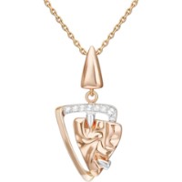 Подвеска из красного золота с бесцветным топазом Platina 03-3416-00-201-1110 1,7g