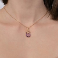 Подвеска из красного золота с аметистом Platina 03-3492-00-203-1110 3g фото №3 — интернет-магазин Desire.md
