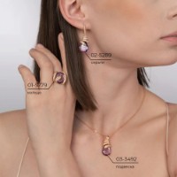 Подвеска из красного золота с аметистом Platina 03-3492-00-203-1110 3g фото №2 — интернет-магазин Desire.md