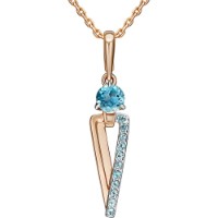 Pandantiv din aur rosu cu topaz Platina 03-3568-00-201-1110 1,16g