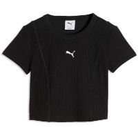 Женская футболка Puma Ess Ribbed Baby Tee Puma Black, s.XS