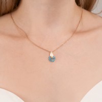 Pandantiv din aur rosu cu topaz Platina 03-3569-00-201-1110 1,17g imaginea #3 — magazin online Desire.md