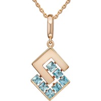 Pandantiv din aur rosu cu topaz Platina 03-3589-00-201-1110 1,93g