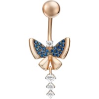 Piercing din aur rosu cu zirconiu Platina 06-3308-00-404-1110-23 1,74g