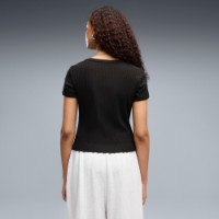 Tricou de dame Puma Ess Ribbed Slim Puma Black, s.L imaginea #4 — magazin online Desire.md