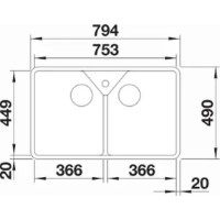 Chiuvetă de bucătărie Blanco Villae Double Farmhouse 525164 imaginea #2 — magazin online Desire.md