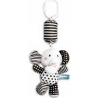 Jucărie pentru pătuturi si carucioare Sensillo  Elephant Black/White 8274 (Z-033)