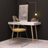 Masa de birou Hanah Home Veronika White imaginea #2 — magazin online Desire.md