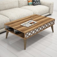 Măsuţă cafea Hanah Home City Walnut White