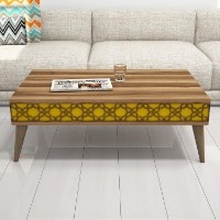Măsuţă cafea Hanah Home City Walnut Yellow imaginea #2 — magazin online Desire.md