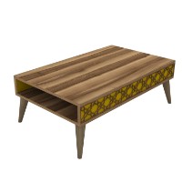Măsuţă cafea Hanah Home City Walnut Yellow imaginea #3 — magazin online Desire.md