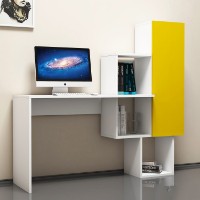 Masa de birou Hanah Home Acelya White Yellow