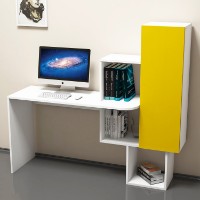 Masa de birou Hanah Home Acelya White Yellow imaginea #2 — magazin online Desire.md
