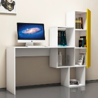 Masa de birou Hanah Home Acelya White Yellow imaginea #3 — magazin online Desire.md